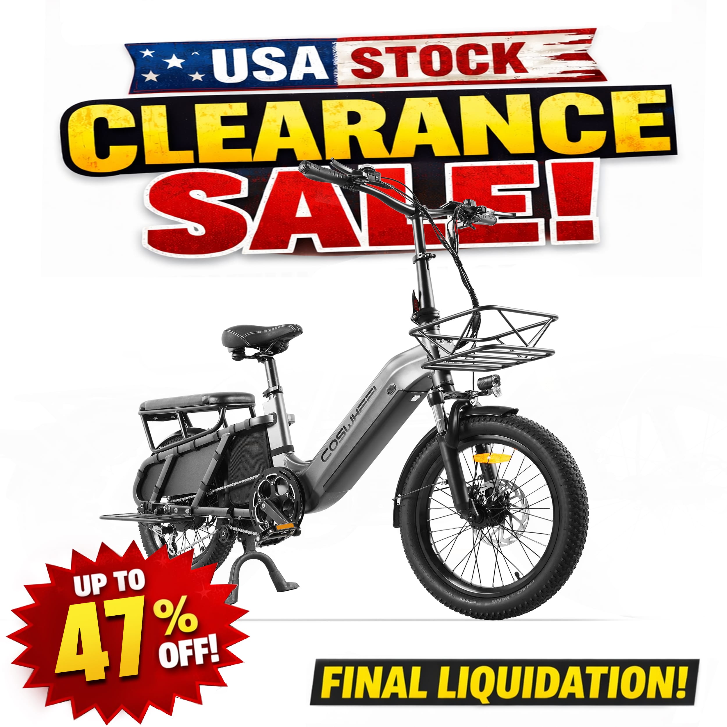 HQ20 Cargo Electric Bike | US Warehouse Clearance – Limited Units